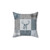 Rustic Deer Patchwork Pillow in Blue and Grey