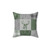 Rustic deer patchwork pillow in green and grey colors