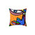 Funky abstract art decorative pillow with dots and stripes