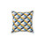 Retro Geometric Navy and Yellow Throw Pillow