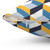 Retro Geometric Navy and Yellow Throw Pillow