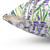 Lavender watercolor painting on a pillow