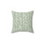 Boho Herringbone Throw Pillow in Sage Green and White