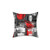 Decorative Red and White Throw Pillow