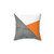 Concrete Grey and Orange Geometric Throw Pillow