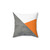 Concrete Grey and Orange Geometric Throw Pillow