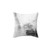 Gray abstract throw pillow with modern brush stroke design