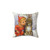 Margaret Tarrant Christmas Pillow featuring elf and rabbit under mistletoe
