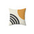 Mid Century Modern Gold Sun & Rainbow Pillow