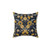 Navy, Turquoise, Cream & Mustard Yellow Floral Patterned Pillow