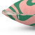 Swirling abstract contemporary throw pillow in pink and green