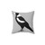 Magpie Pillow - Soft Accent Cushion with Detailed Bird Feather Design