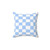 Handcrafted Checkerboard Pattern Pillow in Sky Blue and White