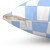 Handcrafted Checkerboard Pattern Pillow in Sky Blue and White