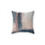 Abstract Painting Accent Pillow with Blush Pink and Navy Tones