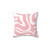 Retro Modern Abstract Swirl Blush Pink Pillow