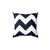 Navy Blue and White Wide Chevron Stripe Throw Pillow