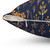 Navy blue and mustard yellow floral patterned pillow