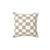 Tan and White Checkered Pattern Decorative Pillow