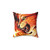 Vibrant Fire Star Pillow with Colorful Cosmic Design