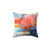 Blue and Red Abstract Art Throw Pillow