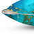 Teal Blue Faux Marble and Gold Glitter Veins Decorative Pillow