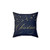 Christmas Navy & Gold Leaf Pillow with Scattered Stars