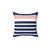 Minimalist striped pillow in navy blue, blush pink, and white