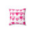 Preppy Pink Hearts Pillow