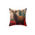 Vibrant Red Stag Pillow for Rustic Decor