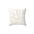 Modern Abstract Swirl Pattern Pillow in Beige and White