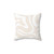 Modern Abstract Swirl Pattern Pillow in Beige and White