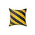 Black and Yellow Striped Caution Pillow