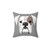 White Boxer Dog Pillow with Spot