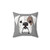 White Boxer Dog Pillow with Spot