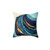 Abstract blue and gold throw pillow