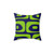 Mid Century Modern Piquet Patterned Pillow in Bright Navy Blue and Lime Green