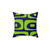 Mid Century Modern Piquet Patterned Pillow in Bright Navy Blue and Lime Green