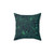Arachnid Collective Green Pillow with Spiders and Insects Pattern