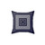 Navy Blue Greek Key Meander Framed Squares Pillow