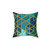 Geometric Pattern Decorative Pillow in Gold, Green & Blue