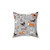 Decorative pillow with cute doggie friends illustration