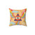 Retro Boho Rainbow Print Pillow