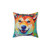 Colorful Shiba Inu Pillow by SantruArt