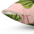 Tropical plant pillow with pink and green leaves