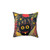 Cute Black Cat Floral Decorative Pillow