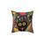 Cute Black Cat Floral Decorative Pillow