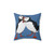 Blue puffin pair pillow