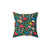 Eco-friendly nature pattern pillow with birds, animals, and flowers