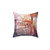 Watercolor Sunset over Montmartre Paris Pillow